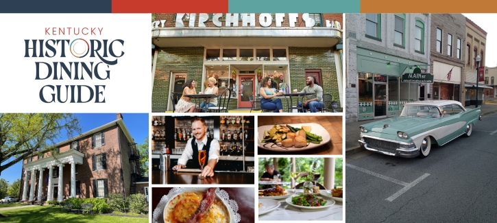 Kentucky Historic Dining Guide logo with various restaurants pictured