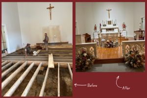 Before and After of St. Ambrose Church rehabiliation